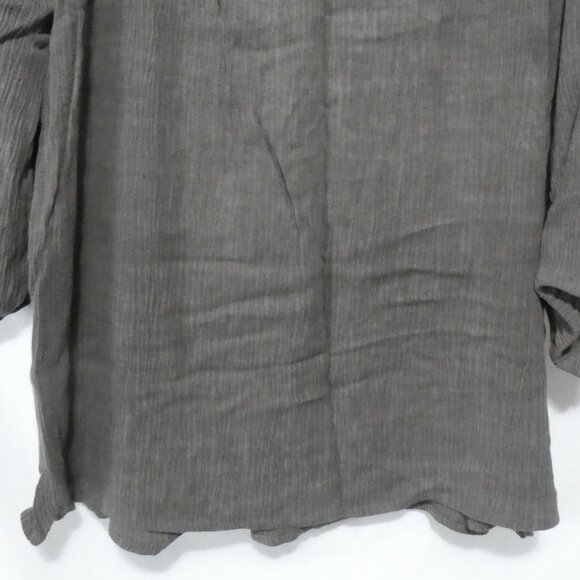 L&L - LOVE & LEGEND | size 18 | Casual Grey Peasant Blouse With Eyelet Detail - Picture 8 of 15